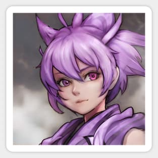 Anime Boy Purple Hair Manga Pink Eye Sticker